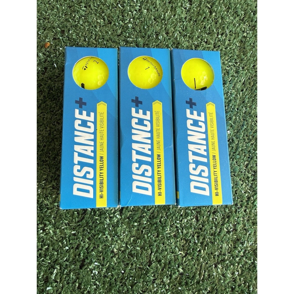 9 BRAND NEW Taylor Made Distance +   High Visibility Balls Yellow 3 New Sleeves